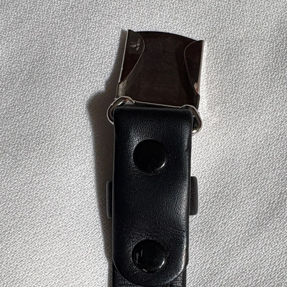 Black Glove Leather Womens Miller Equestrian Belt - Size 38